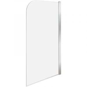 Paroi de Douche Minimaliste en Verre Tremp&eacute; R&eacute;glable 140 x 80 cm Argent&eacute; Lapan