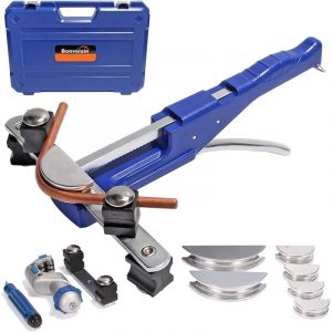 Bender manuel de tube 6-22mm (1/4'' - 7/8'') plage de pliage de 0-90&deg; avec coupe-tube et d&eacute;barrage pour cuivre, tube en aluminium (pliage avant de