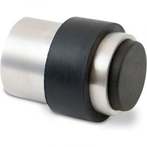 NOLUXA But&eacute;e de porte en acier inoxydable - Butoir de porte mural en caoutchouc avec mat&eacute;riel de fixation au mur et au sol - Bloc Porte mural et sol