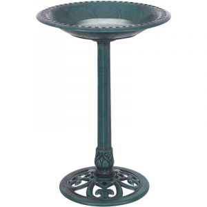 GOPLUS Mangeoire a Oiseaux sur Pied pour Attire Plus d'oiseaux Bain d'oiseaux avec Une Plateau de Diametre 50cm, Hauteur 76CM, Design Antique (Vert