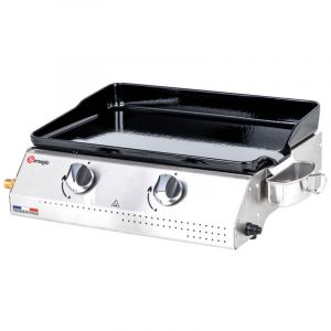 Plancha &agrave; gaz 2 br&ucirc;leurs 5,3 kW &ndash; Cuve inox &ndash; Surface de cuisson 50 x 35 cm &ndash; Allumage pi&eacute;zo &eacute;lectrique &ndash; Fabrication fran&ccedil;aise &ndash; Somagic