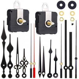 ZVD - Mouvement d'horloge &agrave; quartz silencieux, m&eacute;canisme d'horloge &agrave; arbre long et court avec aiguilles aliment&eacute;es par piles, pi&egrave;ces de m&eacute;canisme