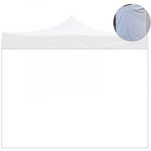 B&acirc;che lat&eacute;rale imperm&eacute;able blanche 3x2m, remplacement pour tonnelle pliante Market-Pro