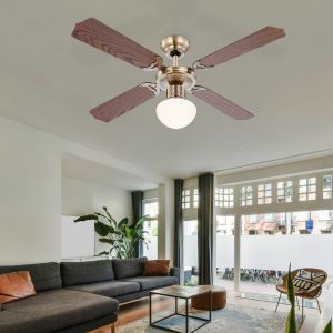 Etc-shop - Ventilateur de plafond led avec interrupteur à tirette Lampe de ventilateur plafond 3 vitesses Ventilateur plafonnier, marche