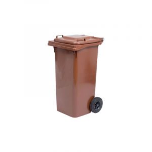 Ferramenta1.com - Poubelle a' roulettes marron 240 lt avec deux roues cm 72x58x106h poubelle pour la collecte se'pare'e des de'chets