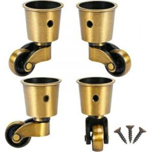 4 Pi&egrave;ces roulettes Pivotantes, roulettes Rondes en Cuivre roulettes Anciennes Pas De Bruit Portable Peut Pivoter &agrave; 360&deg; pour Canap&eacute;/Chaise/Table