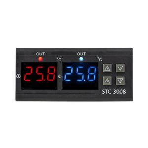 Thermostat et programmateur de température Régulateur de température numérique STC-3008 Régulateur de température bidirectionnel intelligent DC 12V