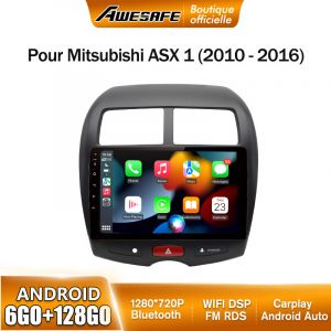 AWESAFE Autoradio Android 13 pour Mitsubishi ASX1 (2010-2016) 6Go+128Go 9'' &eacute;cran Tactile Carplay GPS WiFi Bluetooth Android Auto