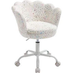 Wahson Office Chairs - Wahson Chaise de Bureau pour Enfants, Fauteuil de Bureau Enfant Fille, Coussin Fausse Fourrure, Chaise Enfant Confortable,