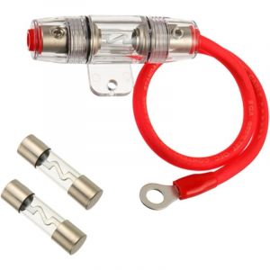 Largeight - jamais UTILISÉ]20A agu Porte-fusible avec Fil d'alimentation 8 Gauge awg 1ft - Cuivre Exempt d'oxygène à 99,9%