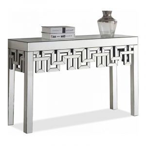 Meubler Design - Console Design En Verre Miroir Dynastie, Verre, Miroir, Rectangulaire, Style Contemporain, 122 x 39.5 x 76.2 cm