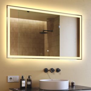 Artforma - Moderne Miroir avec led Illumination Salle de Bain 120x70 cm sur Mesure led Lumineux Miroir avec &Eacute;clairage int&eacute;gr&eacute; Interrupteur Tactile