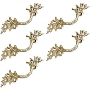 ZVD - 5pcs Poign&eacute;e de porte vintage Bouton de Porte de Placard r&eacute;tro,d&eacute;corer le Tiroir, la Commode, Placard, Meuble etc. (dor&eacute;e)