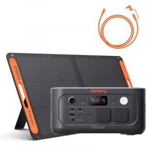 Jackery Explorer 500v2 G&eacute;n&eacute;rateur Solaire Portable avec Panneau 100W et C&acirc;ble d&rsquo;Extension 5M, Batterie LFP 512Wh/500W, UPS &le;10ms, Charge Rapide 1.3h,