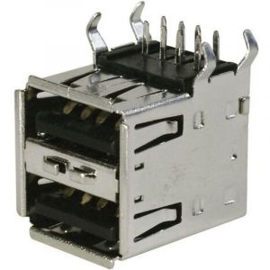 Connecteur usb 2.0 double port usb 2.0 Tru Components tc-a-usb A-2P-203 1586531 embase femelle 1 pc(s) S683291