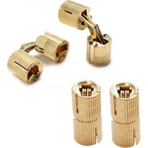 Lot de 4 Charnières Cylindriques Charnière Invisible Laiton Tonneau Charniere Charnière Invisible Cylindrique Charnières en Cuivre pour Boîte À