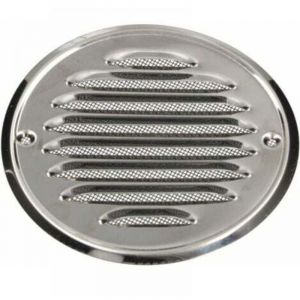 Grille d'a&eacute;ration ronde en acier inoxydable - 140 mm - avec vis - Moustiquaire - Grille d'a&eacute;ration &agrave; lamelles - Antirouille