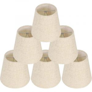 6 Pi&egrave;ces Abat-Jour pour Lampes de Table Lampe, abat jour clip, abat jour ,Remplacement Abat Jour en Lin Petits Abat Jour avec Clip pour Table de