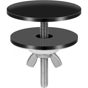 Cache-trou de robinet noir, cache-trou de robinet en acier inoxydable de 5 cm, cache-trou d'&eacute;vier &eacute;tanche, cache-trou d'&eacute;vier de cuisine noir pour