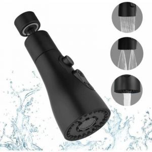 LaBlanc - Douchette Robinet Cuisine Noir, 3 Modes Embout pour Robinet de Cuisine, Douchette pour Cuisine, Robinets Douchette Cuisine, Rallonge