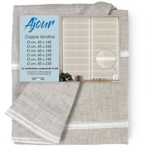 PAIRE de rideaux en VERRE MODERNE 45 ou 60 ou 85 de large Ajour Beige LA PAIRE (2 RIDEAUX) CM. 60X230