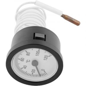 Thermom&egrave;tre &agrave; cadran avec capteur en laiton et tube capillaire pour mesurer la temp&eacute;rature de l'eau et de l'huile, lecture &agrave; distance 0-120 &deg;C