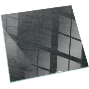 Plaque de sol sous po&ecirc;le &agrave; bois en verre tremp&eacute; protection thermique du plancher Texture surface pierre Carr&eacute;e 50x50 cm