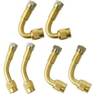 6 Pi&egrave;ces Pneu Valve Rallonge Va,Pneu Valve de Adaptateur, Air Pneu Valve Extension, Pneu Prolongateur Coude de Valve, pour Voiture Moto V&eacute;lo Camion,