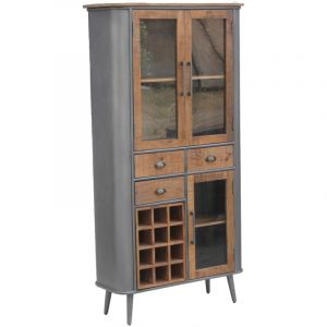 M&s - Buffet haut 3 portes 3 tiroirs 97 cm en palissandre et acier - suwa