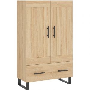 Buffet bahut commode armoire meuble de rangement organisateur cuisine salle de s&eacute;jour salon haut sonoma 69,5 x 31 x 115 cm bois d'ing&eacute;nierie marron