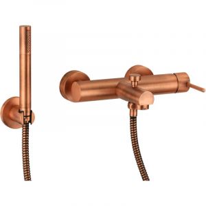 Mitigeur de baignoire monocommande ext&eacute;rieur couleur cuivre avec douchette et support Gattoni Easy 2201/22VC Cuivre