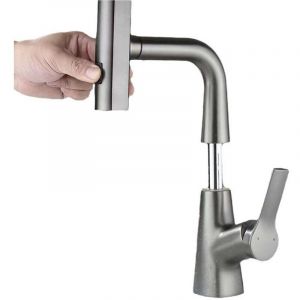 Robinet de cuisine avec douchette, robinet &agrave; cuvette en alliage de zinc &agrave; d&eacute;marrage &agrave; froid avec bus pivotant, robinet &agrave; triple mode de