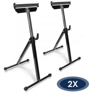 2x Servante d'atelier &agrave; Rouleau support &agrave; rouleaux R&eacute;glable en Hauteur 68-108cm outils garage atelier bricolage