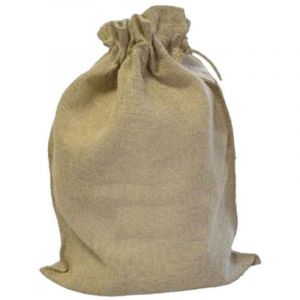 Sac en jute beige, maille large, 70x121 cm