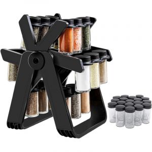 Pr&eacute;sentoir &agrave; &Eacute;pices avec 18 pots &agrave; &eacute;pices,Organiseur rotatif &agrave; 360 &deg;,Etag&egrave;re de Stockage d'&Eacute;pices pour Condiments, Rangement d'&Eacute;pices,Pour Rangement