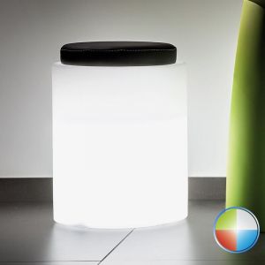 Pouf carré avec lumière led en résine 40X40 cm mod. Square led Multicolor avec Batterie Solaire