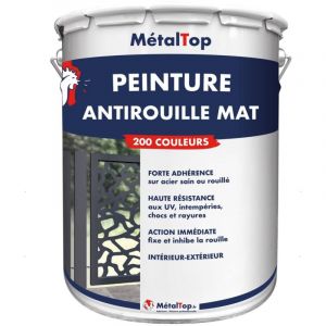 Peinture Antirouille Mat - Bleu gris - RAL 5008 - 5 L - M&eacute;taltop