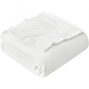 NOLUXA Plaid Couverture Polaire Flanelle en Microfibre, Jet&eacute; de Canap&eacute; 150x200 Blanc, Couverture lit Jete de Canape 2 Personnes