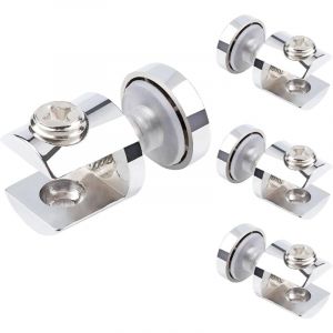 4 Pièces Supports D'étagère en Verre, Pinces à Verre, Supports de Serrage Cylindrique pour Verre, Support de Verre Réglable pour Verre de 5-10mm