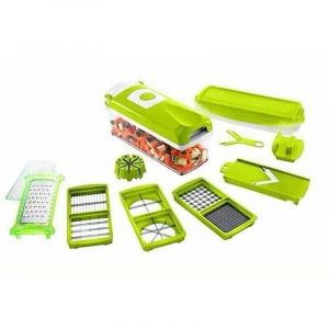 YMYNY Accessoires cuisine et cuisson,Genius Nicer Dicer Smart (12 pcs.) en vert - coupe-l&eacute;gumes pour cubes, b&acirc;tonnets, tranches, lani&egrave;res et