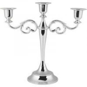 [JAMAIS UTILISÉ]Chandelier à 3 Branches Bougeoir en métal Vintage pour Table de décoration de Mariage (Couleur : Argent)