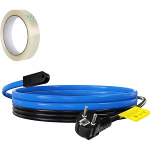 Randaco 2m 34W C&acirc;ble chauffant C&acirc;ble antigel Tra&ccedil;age de tuyaux autor&eacute;gulant avec thermostat et 10m de ruban adh&eacute;sif IP68