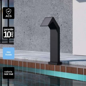 Cascade de piscine Niagara en Acier Inox.S316 Noir Mat - Corps 150x55mm - H.54cm - Garantie 10 ans - POOL IMEX