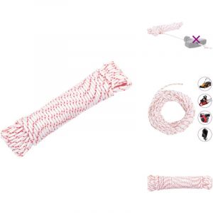 Cordon de démarrage à tirer blanc et rouge Ø3 mm 10 m nylon - Cordon De Démarrage À Tirer - Cordons De Démarrage À Tirer - Cordons À Tirer - Corde De