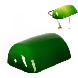 Abat-jour pour lampe de table, abat-jour de remplacement en verre de style banquier, abat-jour en verre vert pour lampe de table (8,85 pouces de