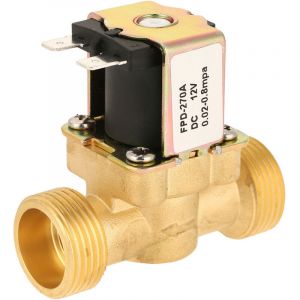 Vanne d'eau &eacute;lectrique, &eacute;lectrovanne &eacute;lectrique en laiton G3/4 DC12V normalement ferm&eacute;e, &eacute;lectrovanne NC pour l'eau