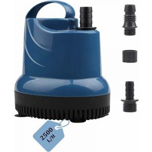 Mini pompe submersible 2500 L/H 40W 230V T&ecirc;te de sortie 2,3 M C&acirc;ble 2,5 M,
