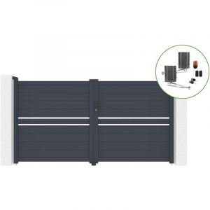Casanoov - Portail battant 3m cimone H.160cm alu + motorisation bunker B500