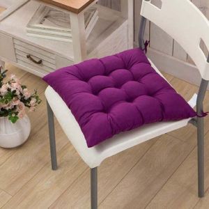 Ulisem Lot de 4 coussins de chaise &eacute;pais pour chaise de salle &agrave; manger, 40 x 40 cm, coussins de chaise de jardin pour la maison (violet)