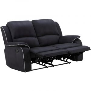 Vente-unique - Canapé 2 places relax en microfibre hernani - Noir